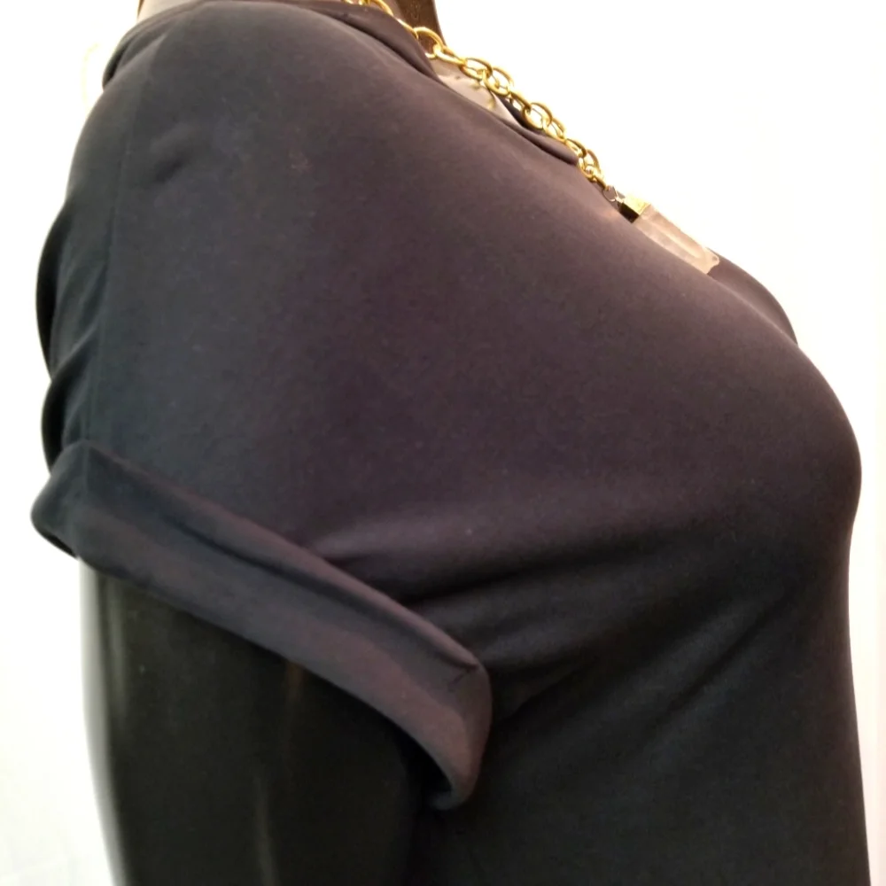 Transitional Black Maxi Dress with Side Slits - Picture 5 of 16